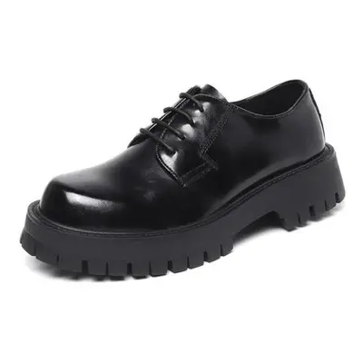 (as the picture, 42) Men High Sole Platform Casual Leather Shoes Man Japan Harajuku Korean Stree