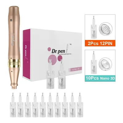 (M5W+10Pcs Nano 3D) Dr.pen M5w Rechargeable Microneedling Pen Anti-wrinkle Acne Scar Removal Der