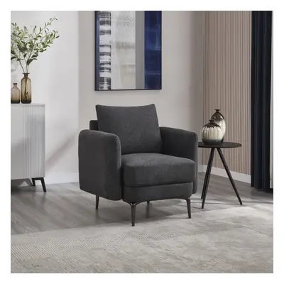 (Charcoal) SOFIA MODERN SCANDI STYLE FABRIC LIVING ROOM CHAIR