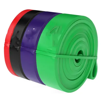 (Red / Black / Purple / Green) Rubber Heavy Duty Loop Band for Men & Women - Build Fit Power & M