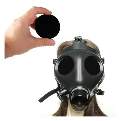 (black, One Size) Half-face Silica Gel Gas Mask Fetish Latex Breathing Bag Rubber Tube Accessory