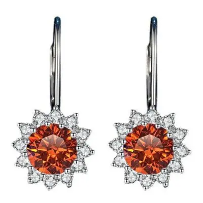 (orange, 1ct*2) Bague Ringen Sterling Silver Earrings For Women Carat Vvs Moissanite Wedding Lux