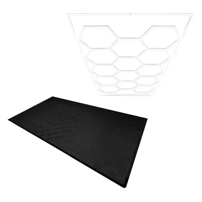 (Hexagon LED Light & Vented Garage Floor Tiles x With Edges - Black) Vented Garage Floor Tiles &