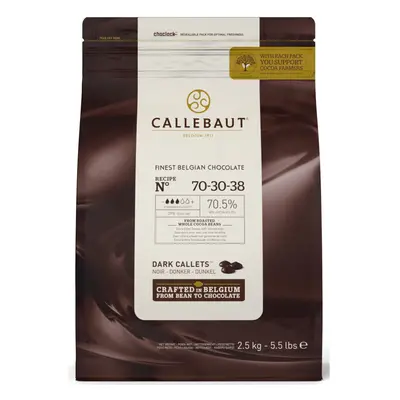 Callebaut 70% Extra Bitter Dark Chocolate '38' Callets - 8x2.5kg