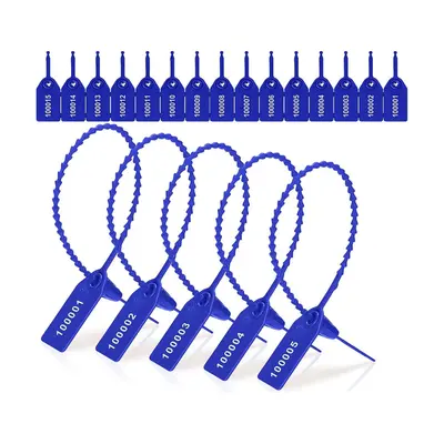 1000 Pcs Plastic Tamper Seals Tags Security Tags Seals Safety Numbered Zip Ties Labels Blue