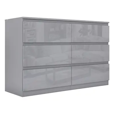 ((6 Drawers)) High Gloss Chest Of Drawers Bedroom Furniture Storage Bedside Cabinet