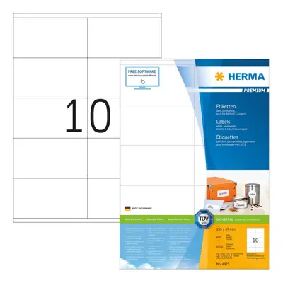 HERMA Labels Premium A4 105x57 mm white paper matt pcs.