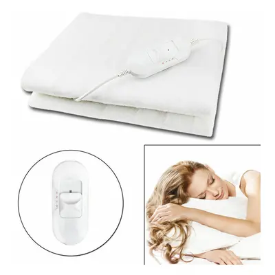 (King) Electric Blanket Heated Under Luxury Single Double King Size Bed Washable Fleece