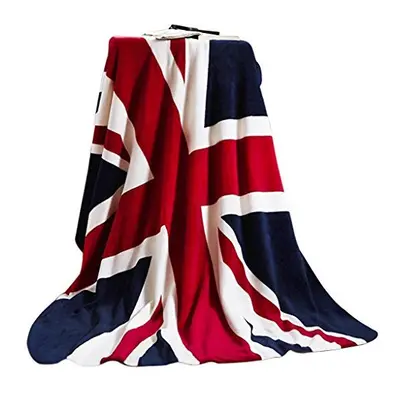 Union Jack Flag Fleece Throw Blanket Luxury Coral Throws for Sofa Great British Flag Chair Cabin