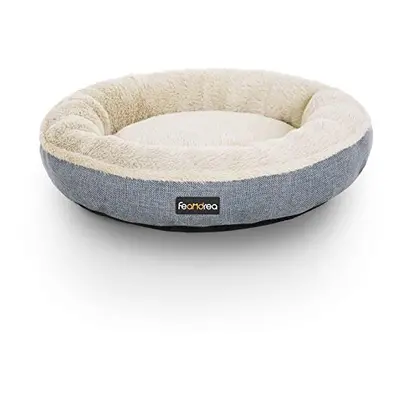 FEANDREA Dog Bed, Dog Sofa, Cat Bed, Donut Shape, Round, cm Dia, Grey PGW55G