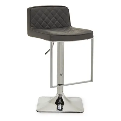 Premier Housewares Baina Dark Grey And Chrome Square Base Bar Stool