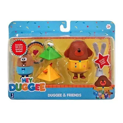 Hey Duggee And Friends set with We Love Animals Badge and Activity Cube