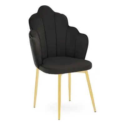 Premier Housewares Tian Black Velvet Dining Chair