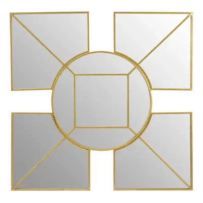 Premier Housewares Wall Mirror / Mirrors For Garden / Bathroom / Living Room Golden Effect Abstr