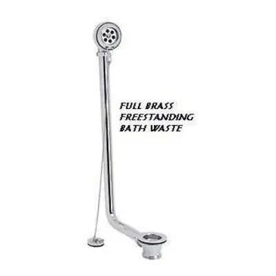 Exposed Traditional Freestanding Roll Top Bath Waste Brass Chrome Plug Chain