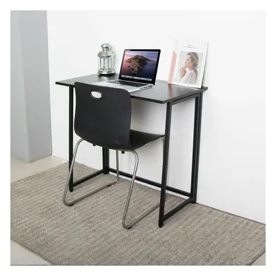 (Black) Folding Office Desk Table Wood Computer Home Study