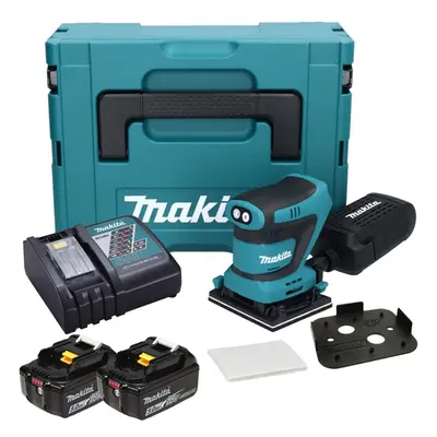 Makita DBO481RTJ 18v LXT 114mm 1/4 Sheet Finishing Cordless Palm Sander 2x5ah