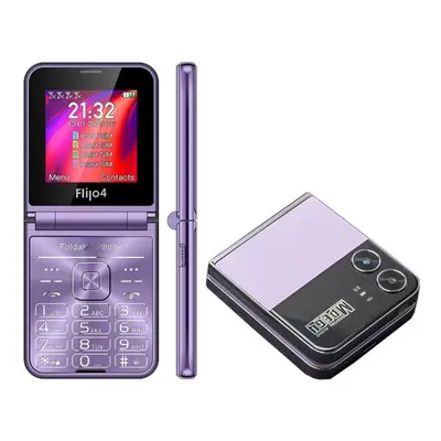 (purple) F265 Flip Button Phone 2.55 Inches Sim Cards 1400mah Camera Bluetooth Fm Radio 2g Featu