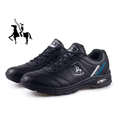 (black, 44) Men Winter Sneakers Sports Shoes Leather Air Cushion Casual Boots Shoes Plus Size 48