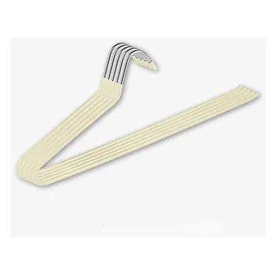 (beige, 20) Non-slip Coated Trouser Hangers For Home Storage And Drying Trouser Hanger