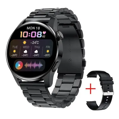 (black, steel belt) Lige Men Smart Watch Heart Rate Monitor Sports Waterproof Men&apos;s Watches