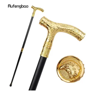 (yellow) Golden Eagle Head Flower Totem Relief Walking Cane Fashion Walking Stick Gentleman Cros