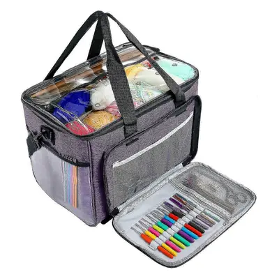 Knitting Bag Yarn Organizer Crochet Tote Organizer, Individual Compartments & High Capacity Yarn