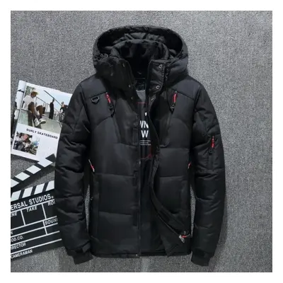 (black, XXXXL) Christmas Gift Men&apos;s Down Jacket Snow Parkas Male Warm Hooded Windproof Wint