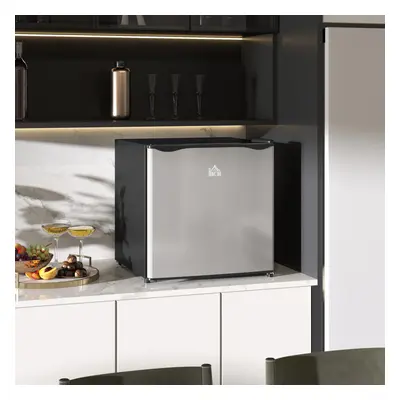 HOMCOM 46L Counter Top Fridge with Chiller Box Mini Fridge for Bedrooms Silver