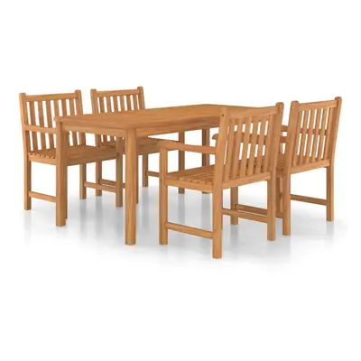 vidaXL Solid Teak Wood Garden Dining Set Piece Chairs and Table Furniture