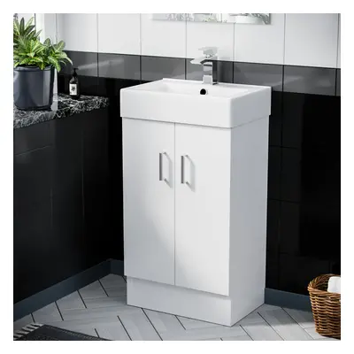 Nes Home 450mm White Basin Sink Vanity Cabinet Unit Bathroom