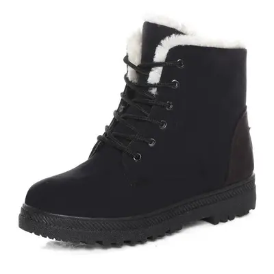 (42, HEI) Cozy Women's Snow Boots with Plush Lining and Lace-Up Closure - Perfect for Outdoor Ac