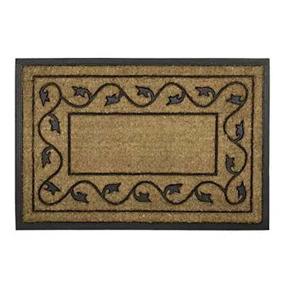 Relaxdays Rectangular Doormat with Decorative Pattern, Brown/Black, x x cm, Large