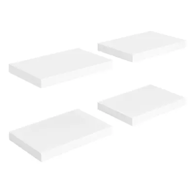 vidaXL 4x Floating Wall Shelves White 40x23x3.8 cm MDF Display Bookcase Ledge