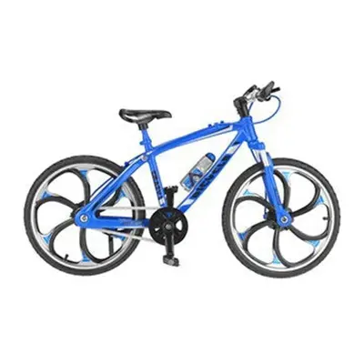 (Blue) 1:10 Mini Bike Model Openable Folding Mountain Bicycle Bend Racing Alloy Toys