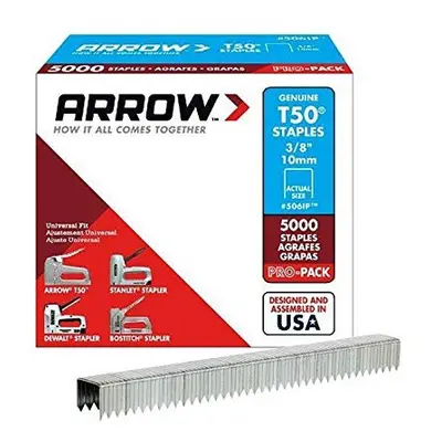 Arrow A506IP T50 Staples, Steel, 3/8 Inch (10 mm)