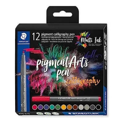 375 C12 Pigment Arts Calligraphy Pen - Assorted Colours (Pack of 12)