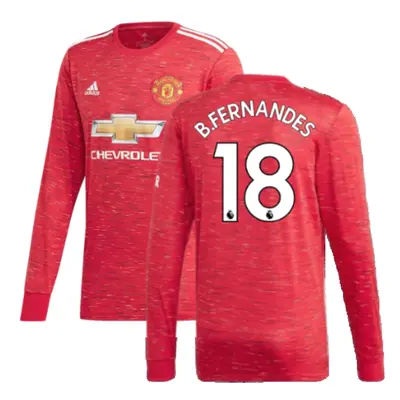 (L) Man Utd Adidas Home Long Sleeve Shirt (B.FERNANDES 18)