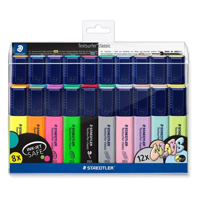 STAEDTLER WP20 Textsurfer highlighters in Assorted Colours Including Pastel and neon,Pack of