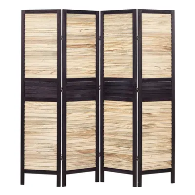 Wooden Folding Panel Room Divider x cm Light Wood BRENNERBAD