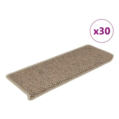 (sand) vidaXL Self-adhesive Stair Mats Stair Treads Protector Rug Sisal-Look pcs