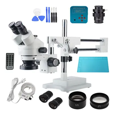 3.5X-90X Double Boom Stand Zoom Simul Focal Trinocular Stereo Microscope+48MP 2K HDMI USB Indust