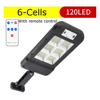 (6-Cells 120LED) 120/128/150/160 LED/COB Solar Street Light PIR Motion Sensor Security Wall Lamp