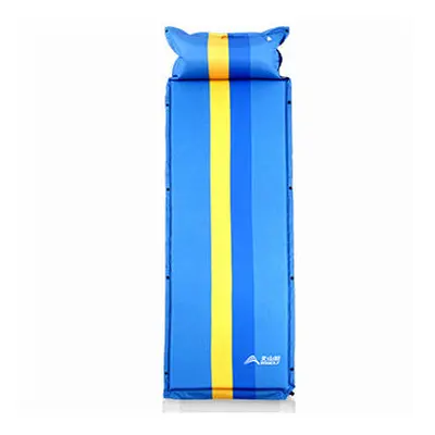 (Blue, Single) Inflatable Mattress Outdoor Tent Camping Mats Spliced Outdoor Thick