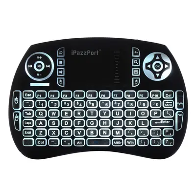 iPazzPort KP 21BTL Wireless bluetooth Backlit Multi language Black Mini Keyboard Air Mouse