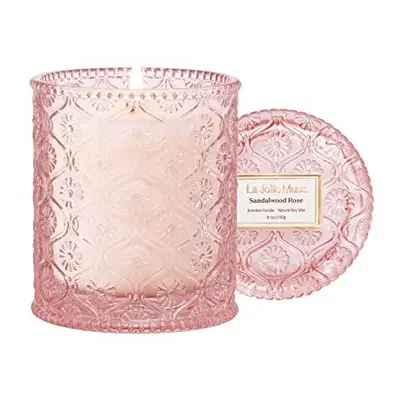 La Jolie Muse Scented Candle Gifts for Women, Pink Candles, Wedding Candles, Sandalwood Rose Can