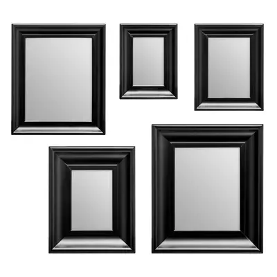 Premier Housewares Black Frame 5pc Mirror Set