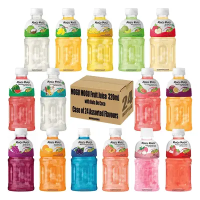 MOGU MOGU Assorted Fruit Juice with Nata De Coco 320mL (24 Bottles)