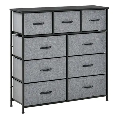 HOMCOM Drawers Storage Chest Dresser Organizer Unit w/ Foldable Bin