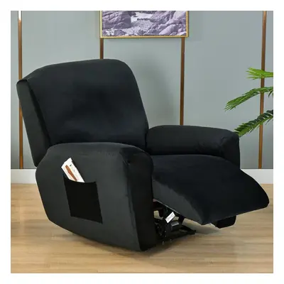 (black) Velvet Plush Recliner Chair Covers Piece/set For Reclining Chair, Recliner Cover Feature